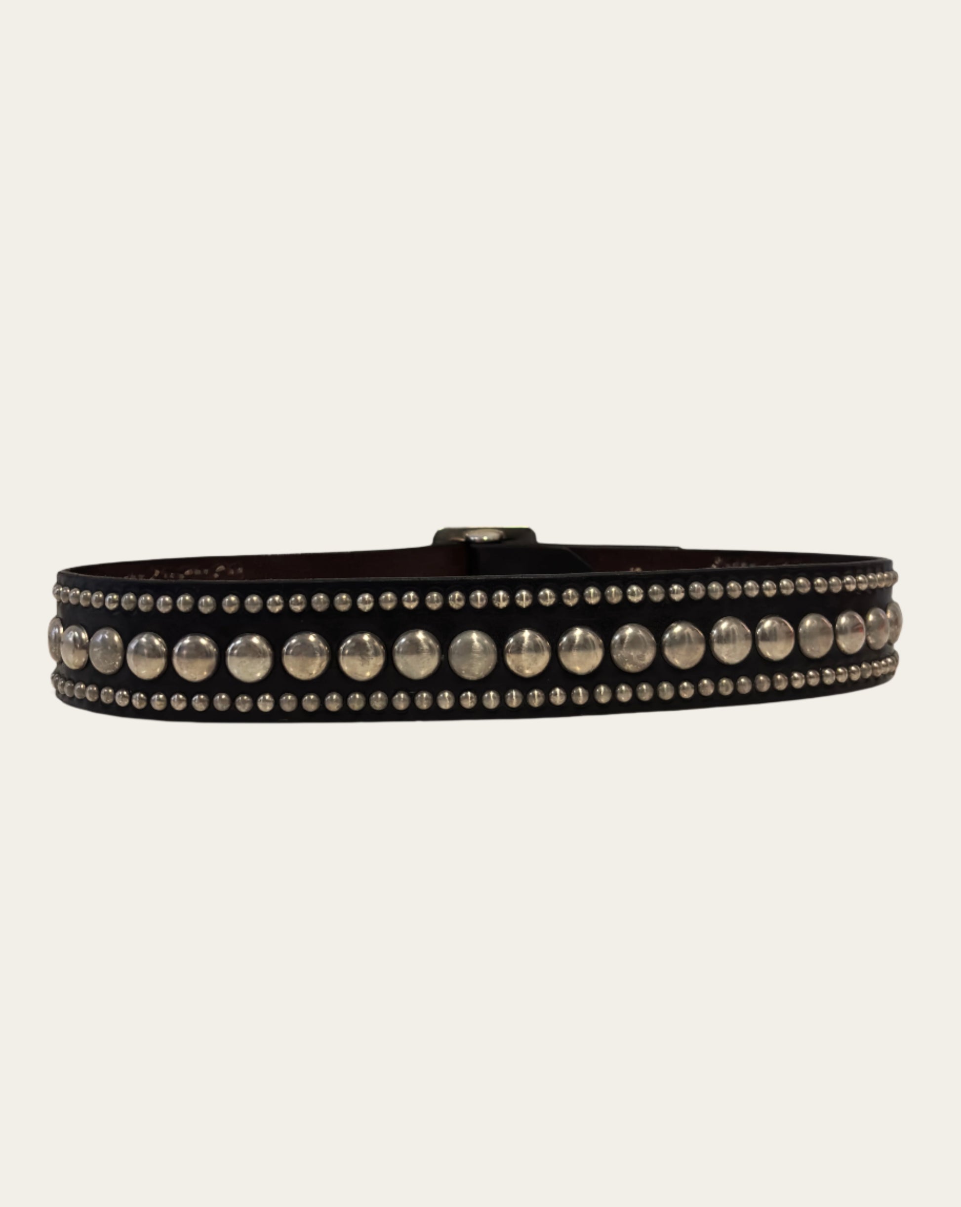 Black Leather Studded Belt