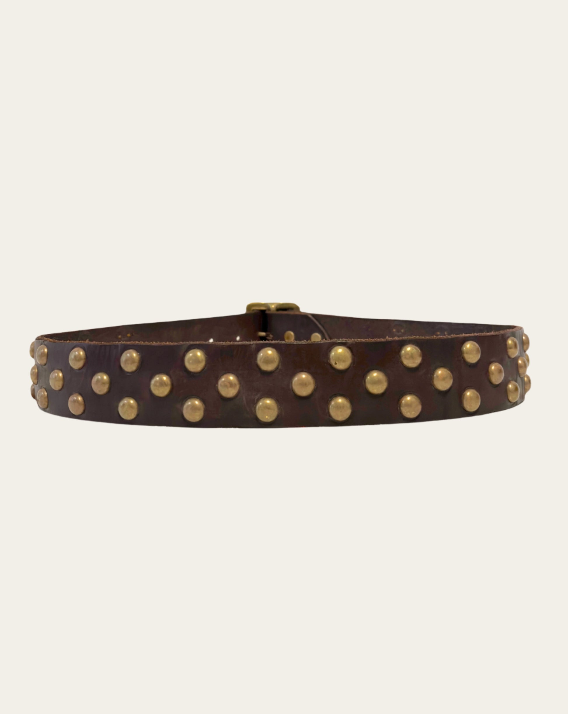 Brown Leather Studded Belt