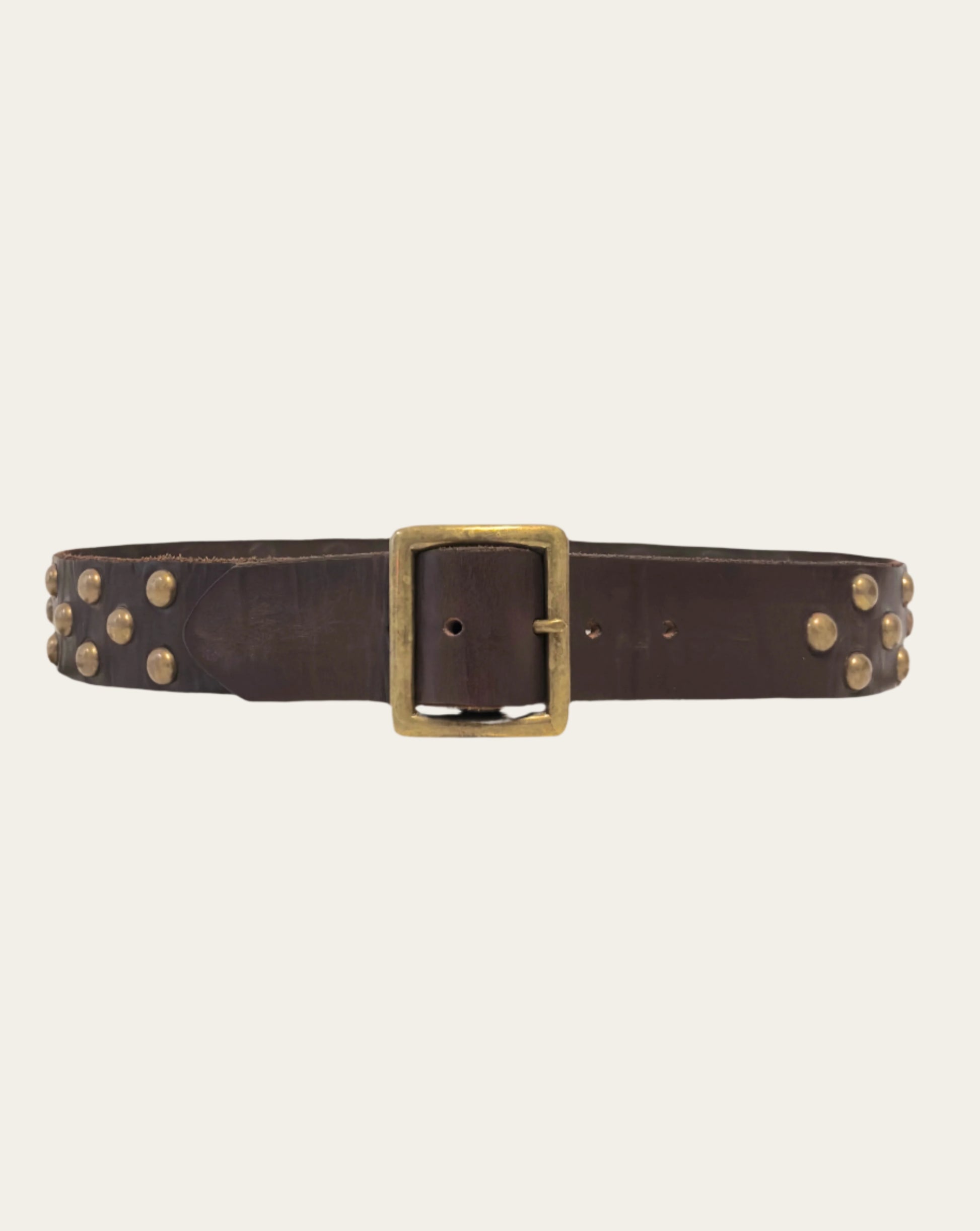 Brown Leather Studded Belt