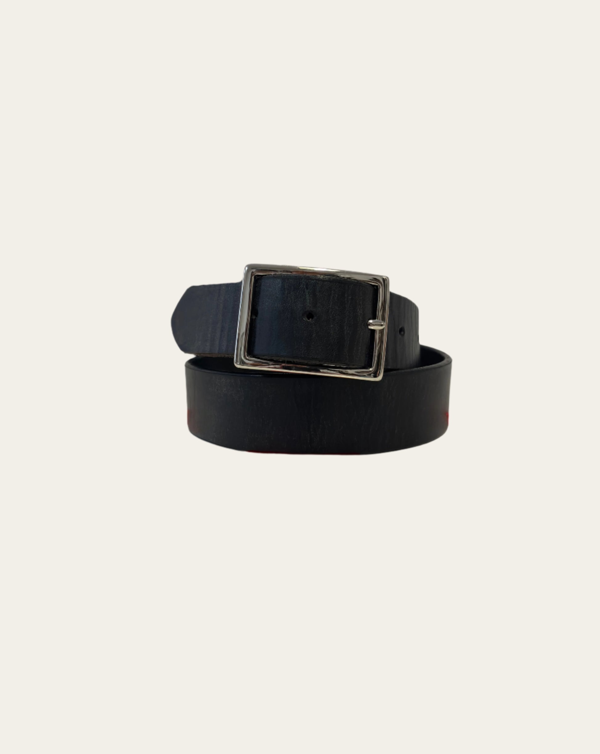 Black Signature Belt with Nickel Buckle