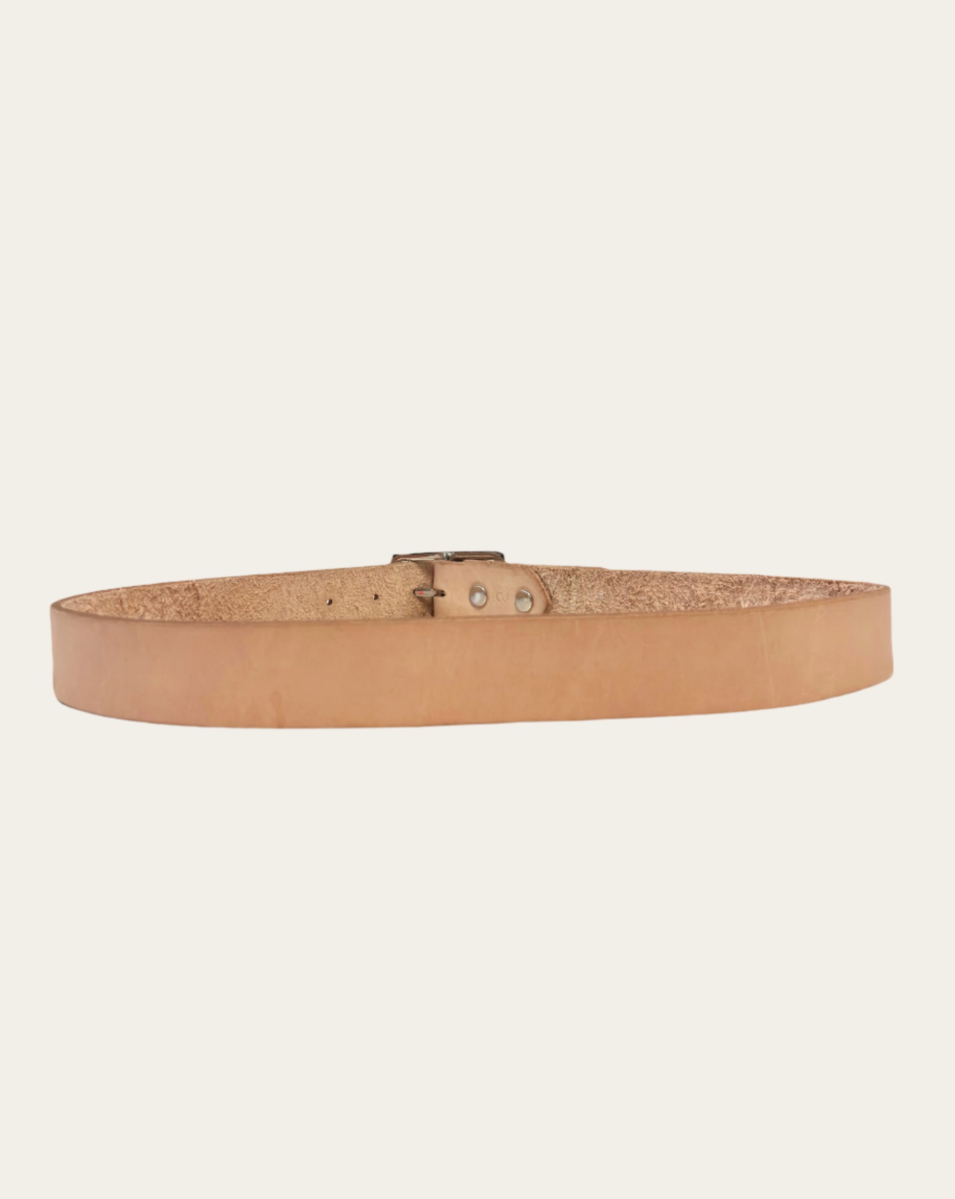 Natural Veggie Tan Leather Belt with Nickel Buckle