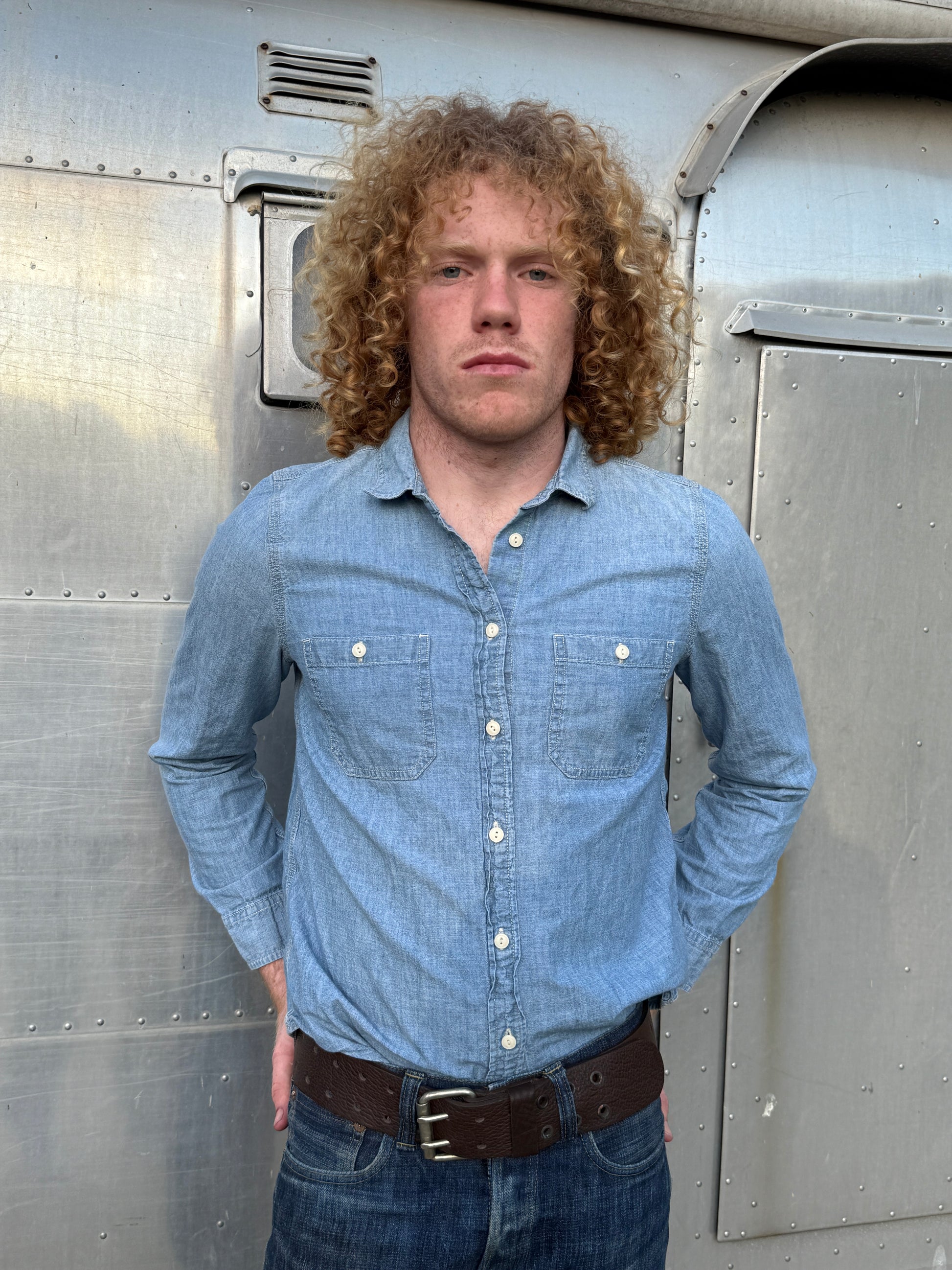 Dark Brown Leather Belt with Double Holes