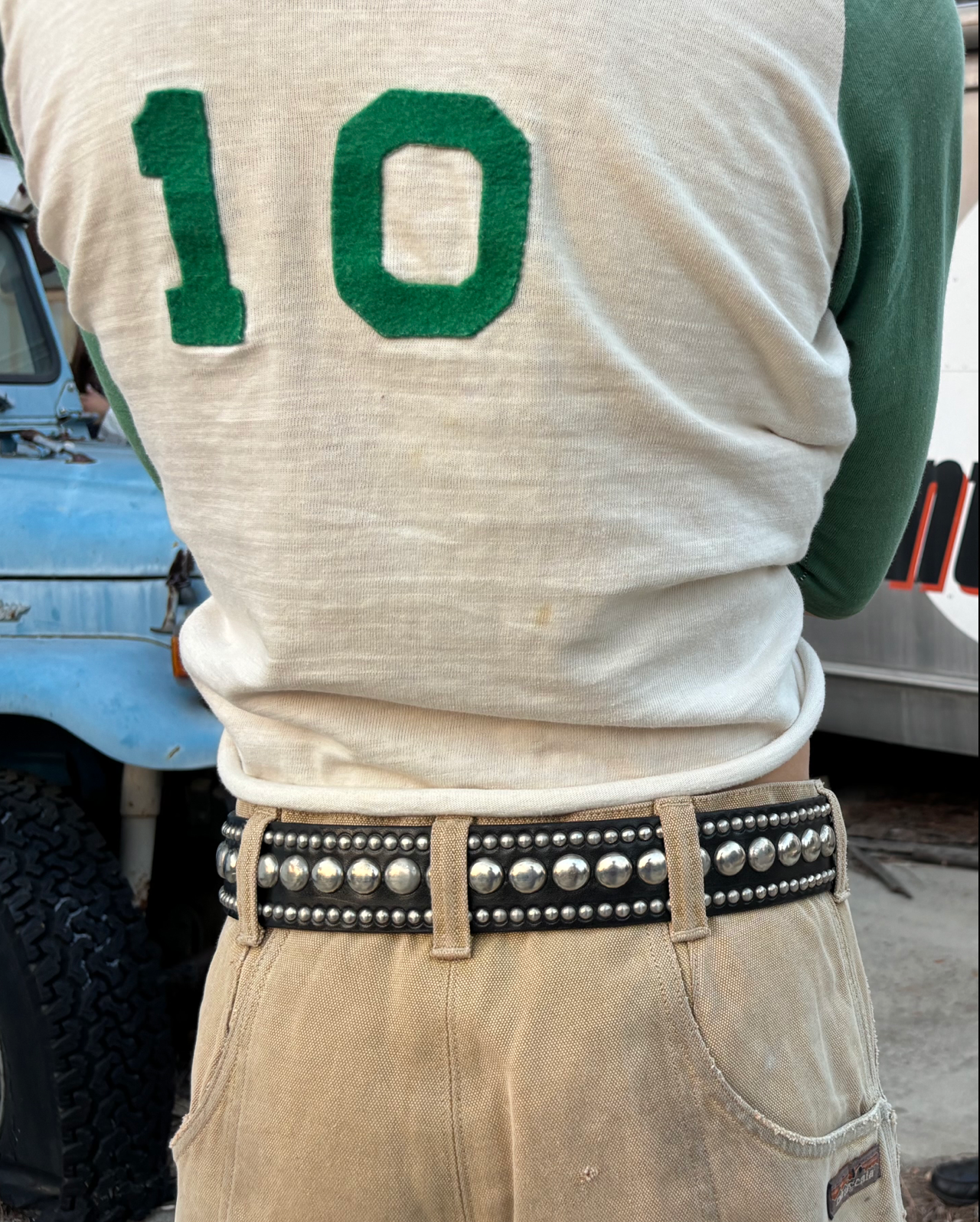 Black Leather Studded Belt