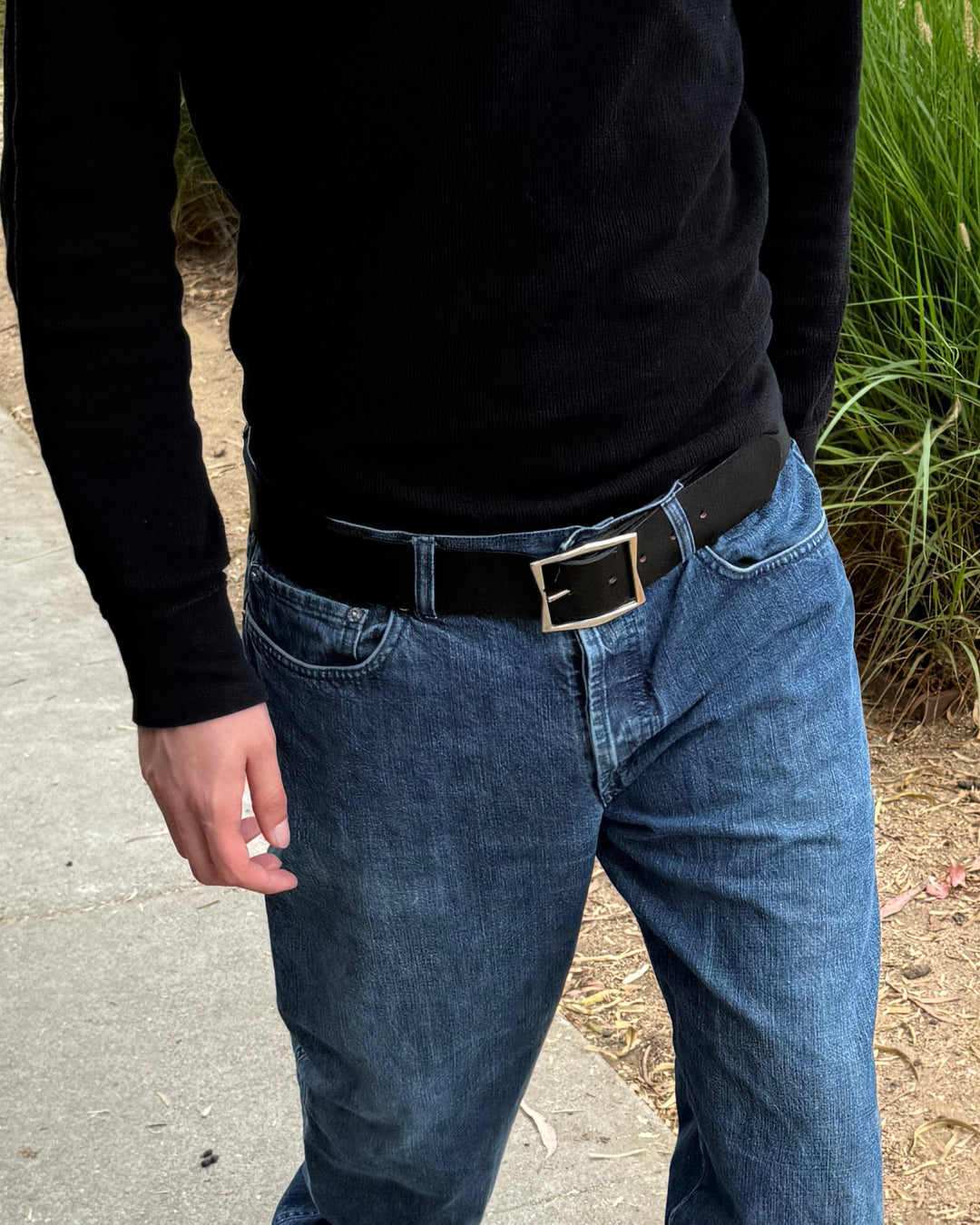 The 'Jetson' Black Leather Belt