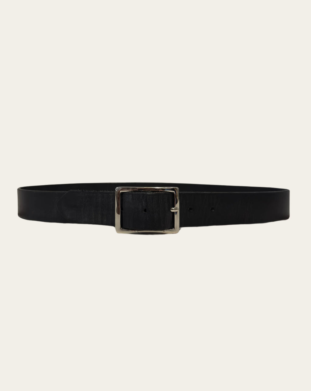 Black Signature Belt with Nickel Buckle