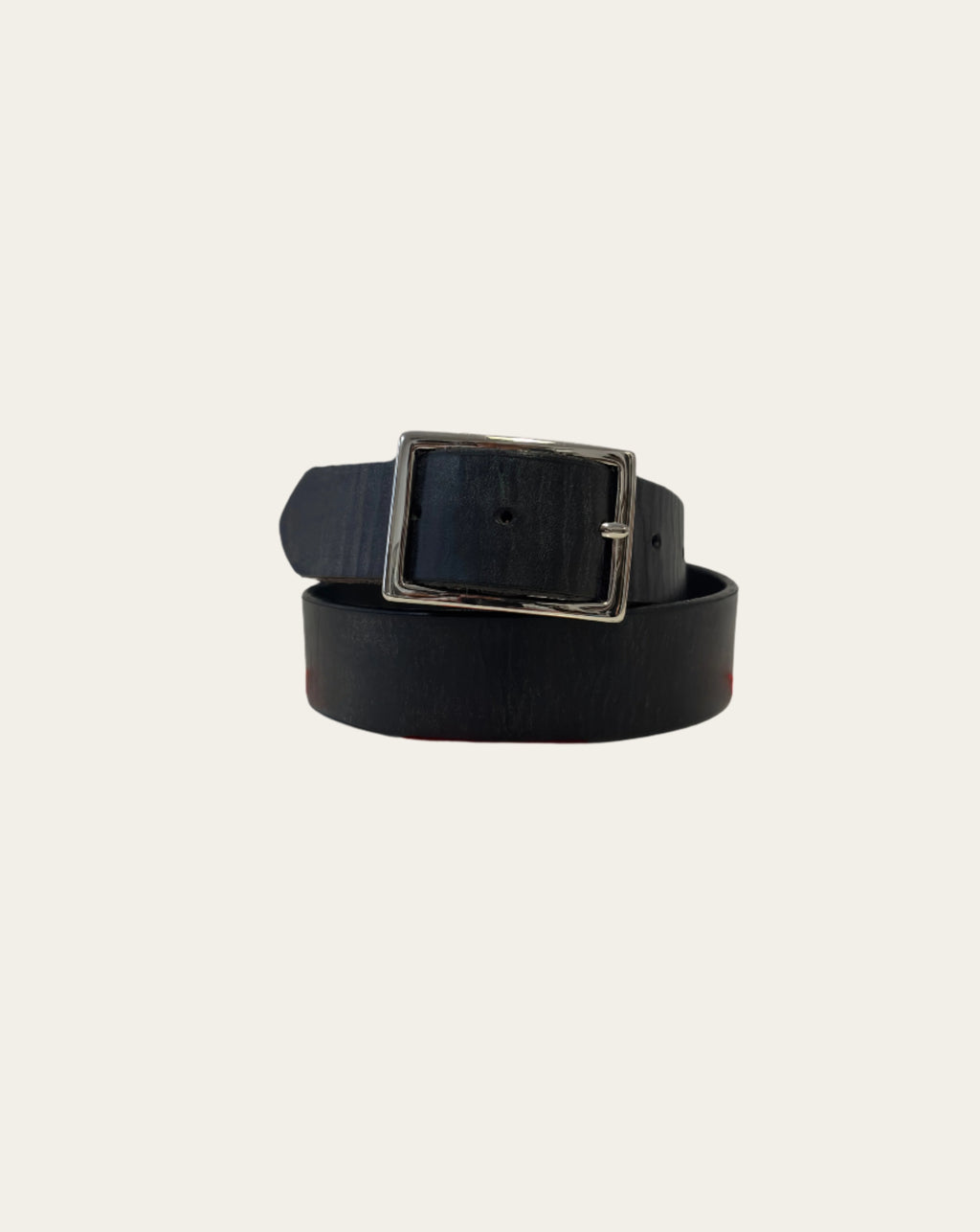 Black Signature Belt with Nickel Buckle